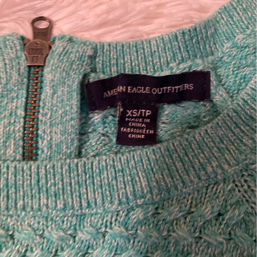 American Eagle dark mint green knit sweater